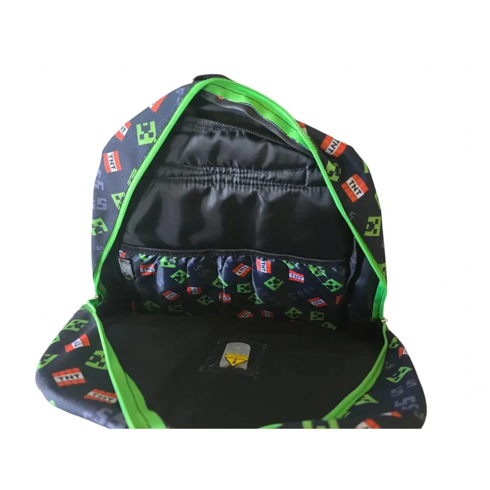 Minecraft Back To School Children's Backpack NWT Flashing Lights 18X15